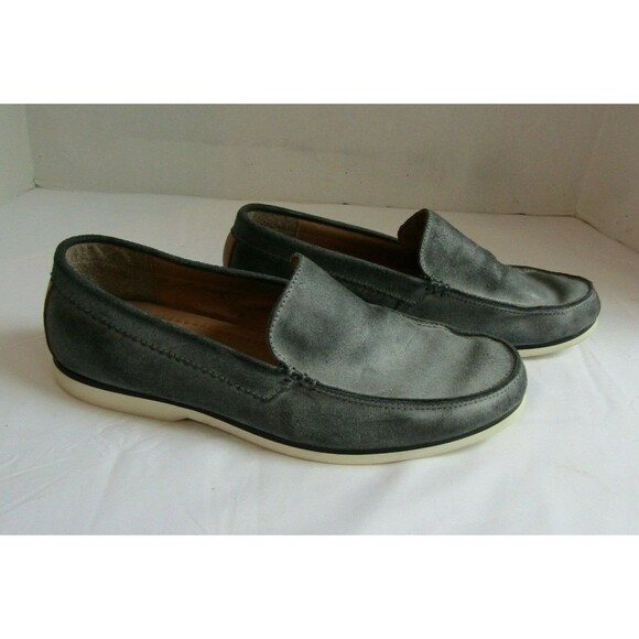 Vince Camuto Driving Loafer Gray Suede Leather Zucco Moccasin Shoes Mens Size 10 - Picture 3 of 8